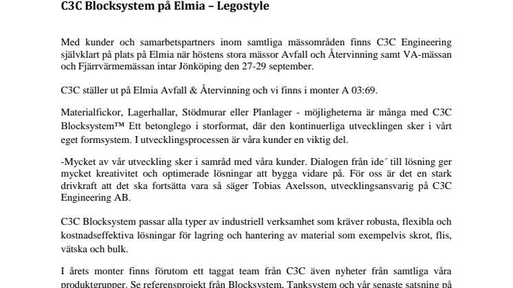 C3C Blocksystem på Elmia – Legostyle