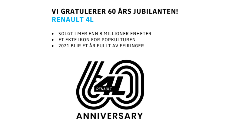 RENAULT 4L - 60 ÅR!