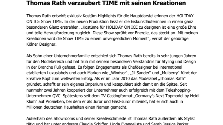 Thomas Rath verzaubert TIME mit seinen Kreationen