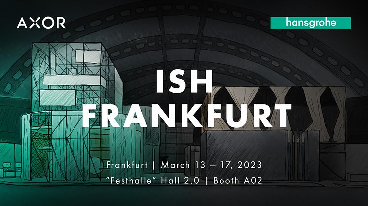 Gæsterne på ISH 2023 kan glæde sig til en inspirerende messeoplevelse: På 2.000 m2 opfører Hansgrohe Group en stand under overskriften ”reduce – re-use – recycle”. Festhalle (Hal 2, stand A.02).