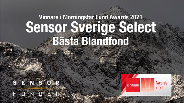 Sensor Sverige Select vinner priset ''Bästa Blandfond" på Morningstar Fund Awards 2021