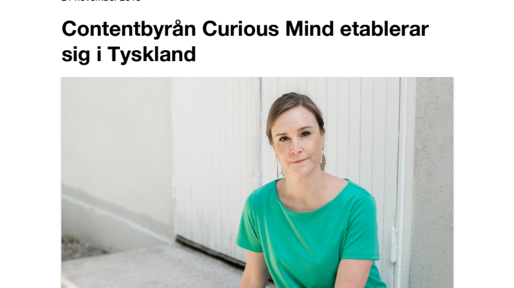 Contentbyrån Curious Mind etablerar sig i Tyskland