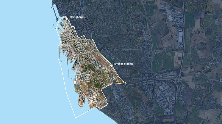 Översiktsplanen Stadsplan södra staden omfattar områdena Helsingborg C, Oceanhamnen, Västhamnen, hamnen, Universitetsområdet, Husarområdet, Gåsebäck, Ramlösa station, Planteringen och Miatorp.