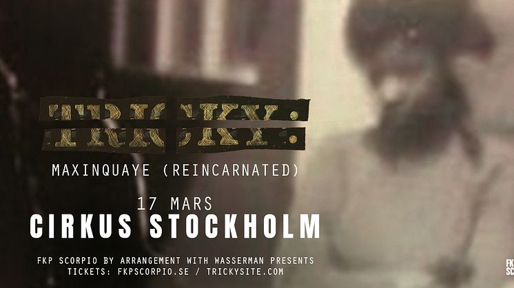 Ikoniska Tricky kommer till Sverige för en konsert i Stockholm 17 mars!