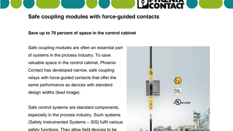 Safe coupling modules with force-guided contacts