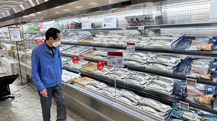Noe av makrellutvalget på Emart i Seoul