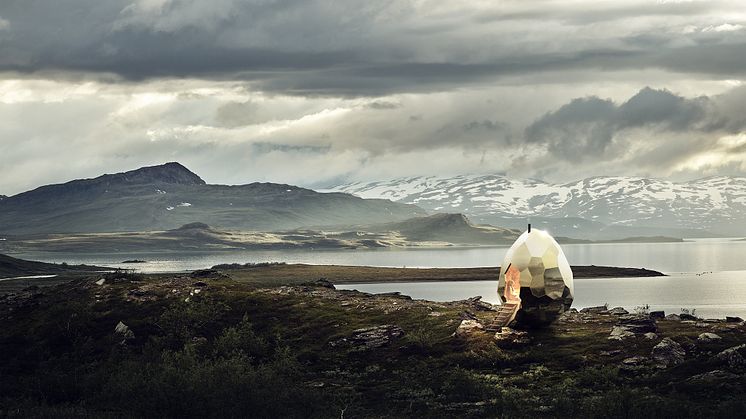 Riksbyggen överraskar Kiruna med äggformad bastu av konstnärerna Bigert & Bergström - Solar Egg