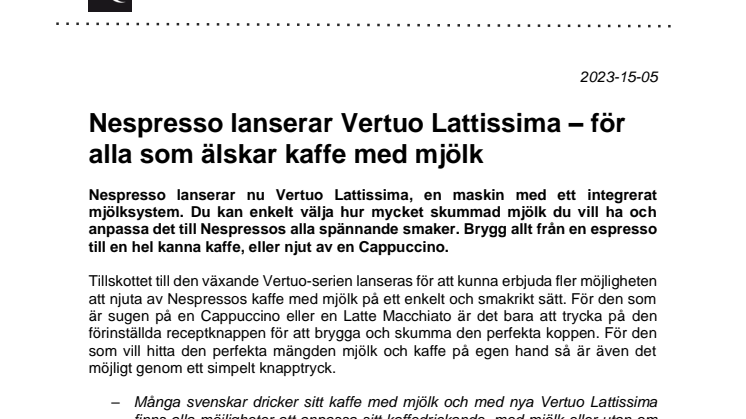 2023-15-05 Nespresso lanserar Vertuo Lattissima.pdf