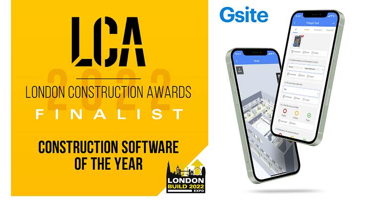 Gsite nominerad till "Årets Byggprogramvara" på London Construction Awards