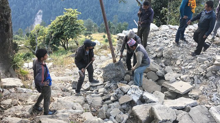 Skoleruin etter jordskjelvet i Dolakha, Nepal