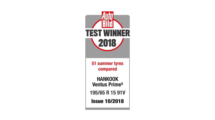 Hankook Ventus Prime³ förstaplats i Auto Bilds sommardäcktest 2018