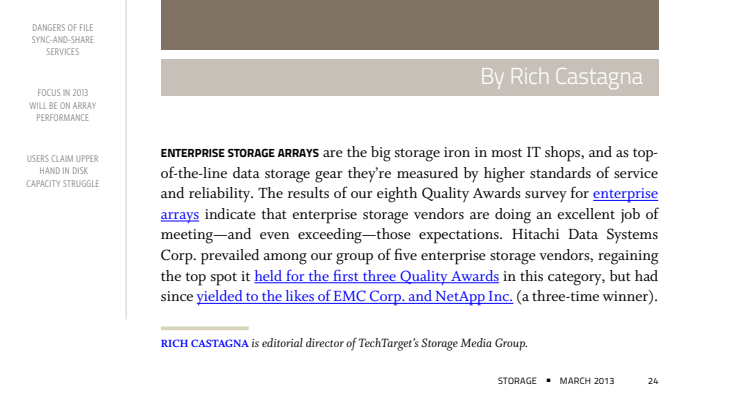 Hitachi voitti ylivoimaisesti Storage-lehden vuotuisessa Storage Awards-kilpailussa