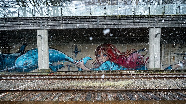 Hera for Nuart at the Stavanger Train Station, one of the new murals just launched! Photo: Brian Tallman Photograpy for Nuart @bktallman