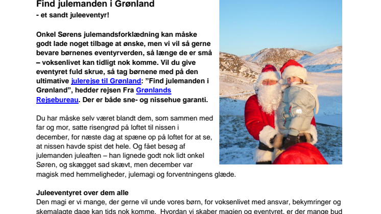 Find julemanden i Grønland - et sandt juleeventyr!
