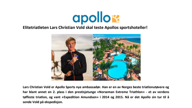 Elitetriatleten Lars Christian Vold tester Apollos sportshoteller