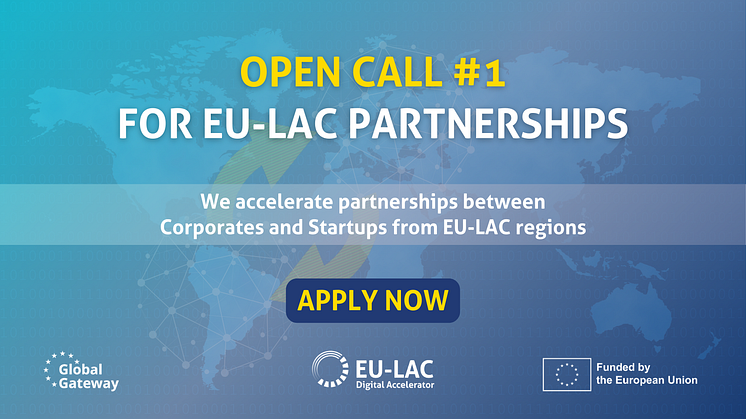 Banner announcing the Open Call for EU-LAC Partnerships