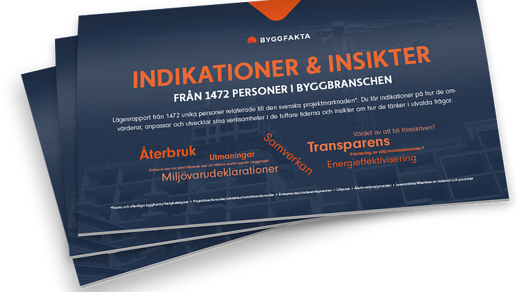 Byggfaktas rapport "Indikationer och insikter" baseras på svar från 1472 branschpersoner.  