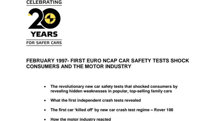 The Birth of Euro NCAP - the crash tests which shook the industry