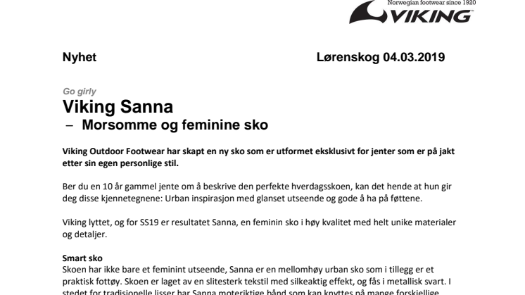 Viking Sanna, en feminin, morsom og fornuftig fritidssko. 