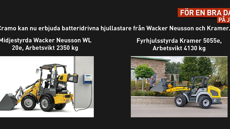 Hyr batteridrivna hjullastare hos Cramo!