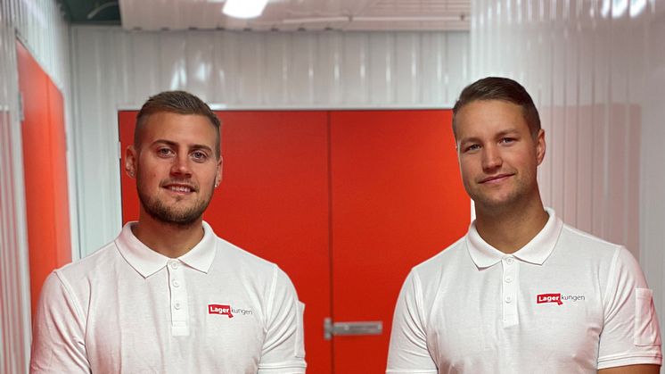 Robin Söderberg och Filip Klang, franchisetagare Lagerkungen Wilhelmina Skoghs gata 10