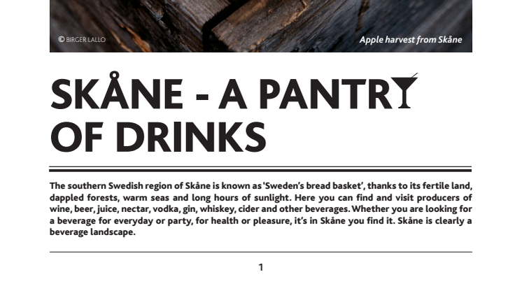 PRESSINFO: Skåne - A pantry of drinks
