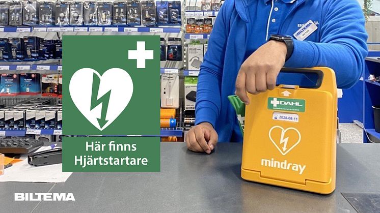 Biltema: Hjärtstartare nu i alla våra varuhus