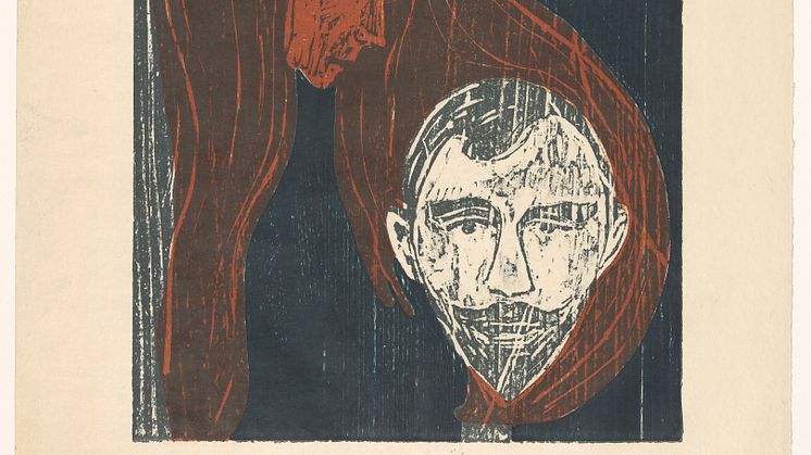 Edvard Munch: Mannshode i kvinnehår / Man's Head in Woman's Hair (1896)