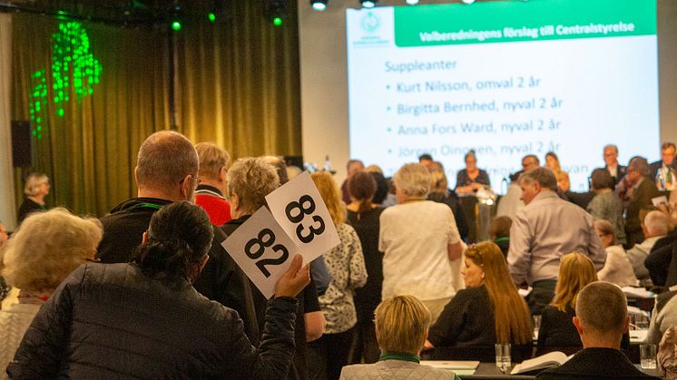 Vid Kennelfullmäktige 2019 användes röstsedlar vid valen men i år testas det digitala röstningssystemet VoteIT. Foto: Måns Engelbrektsson