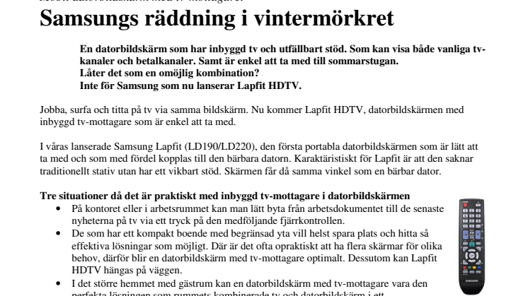 Samsungs räddning i vintermörkret