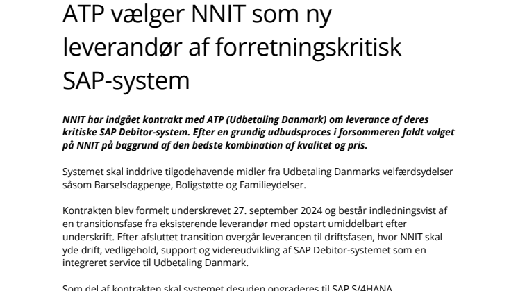 ATP vælger NNIT som ny leverandør af forretningskritisk SAP - DANSK VERSION.pdf