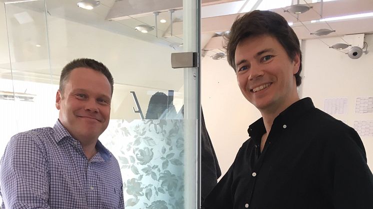 Karl Nilsson, CEO of Radonova Laboratories, and Bjarke Jacobsen, CEO of RadonHuset.