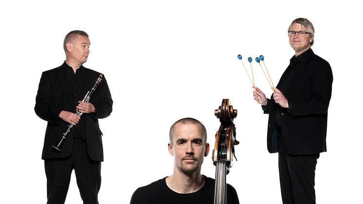Blåsarsymfonikernas lilla jazzgrupp. Foto Mats Bäcker och Markus Gårder. Bilden är ett collage.