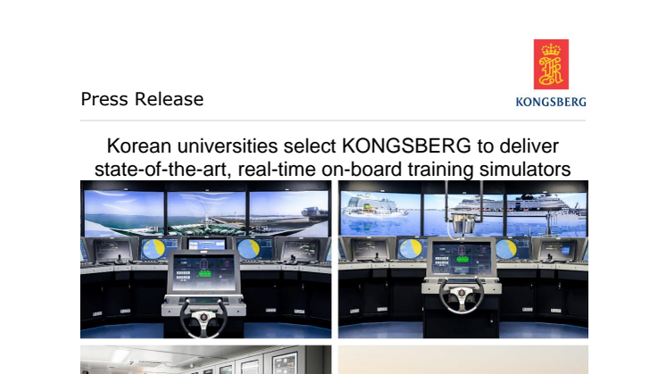 Korean universities select KONGSBERG to deliver state-of-the-art, real-time on-board training simulators