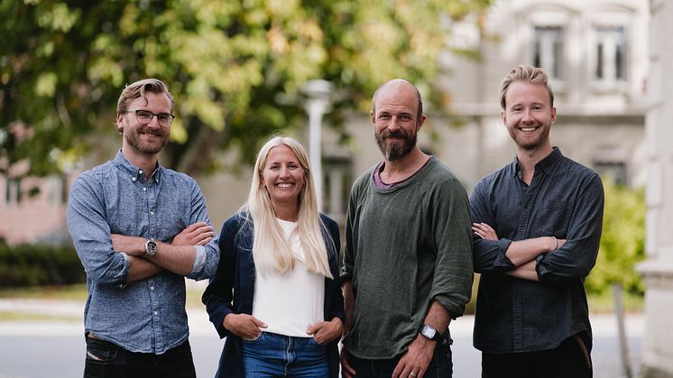 Från vänster: Alexander Ahrnens, Emma Hanaeus, Björn Wickman, Johan Björkquist // Fotograf: Axel Emanuelsson