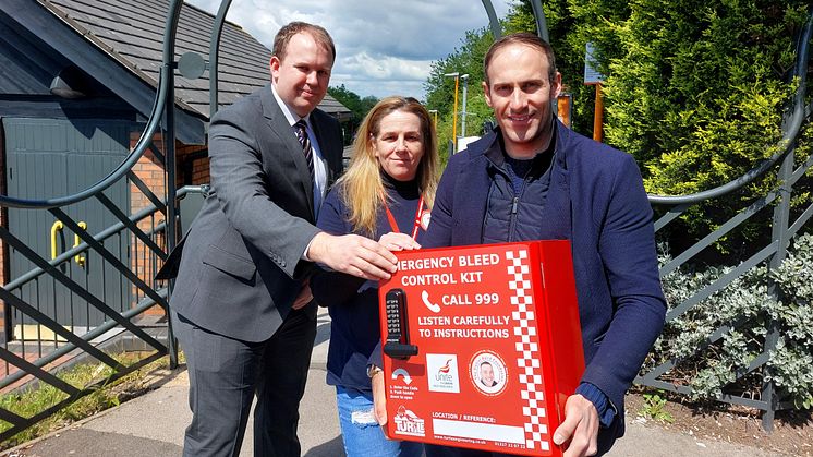 WMR public affairs manager Andrew McGill, Daniel Baird Foundation supporter Kelly Addiss and councillor Keiran Casey