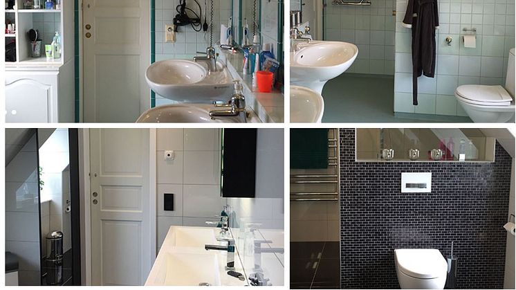 Före och efterbilder på badrummet familjen Pihl Persson renoverade med gott resultat