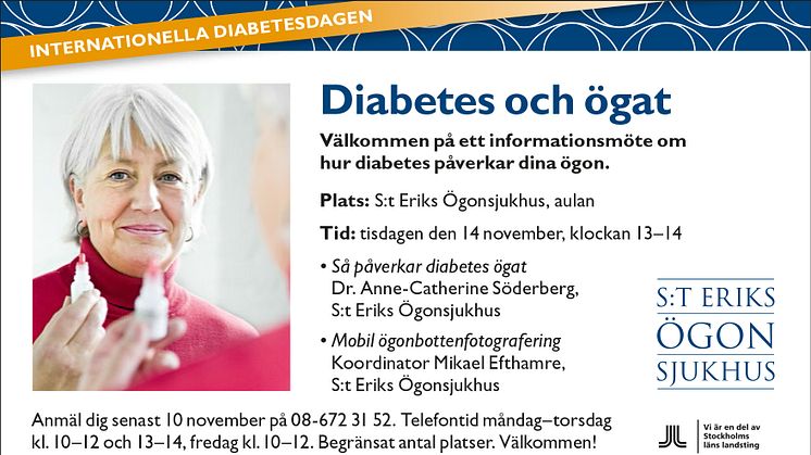 Diabetes och ögat – en informationsträff med anledning av världsdiabetesdagen