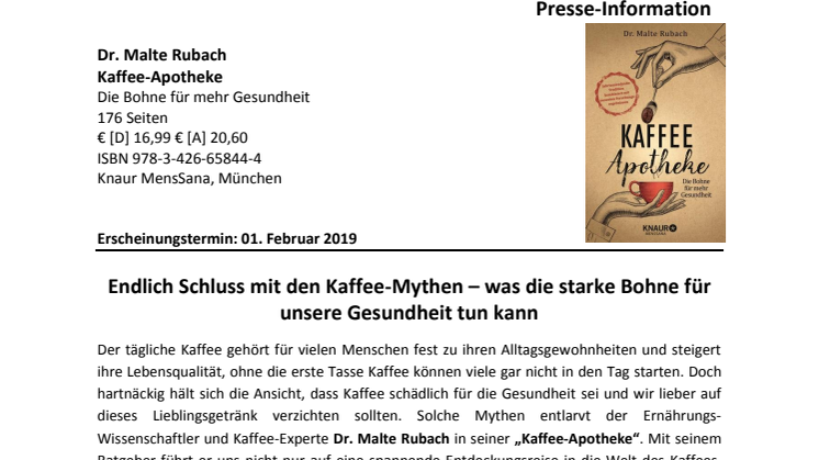 Pressemitteilung Rubach, Kaffee-Apotheke