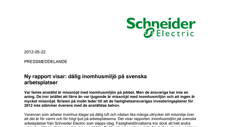 Ny rapport visar: dålig inomhusmiljö på svenska arbetsplatser 