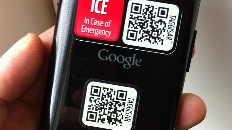   ICE-taggis All din nödinformation på en liten lapp på din telefon.
