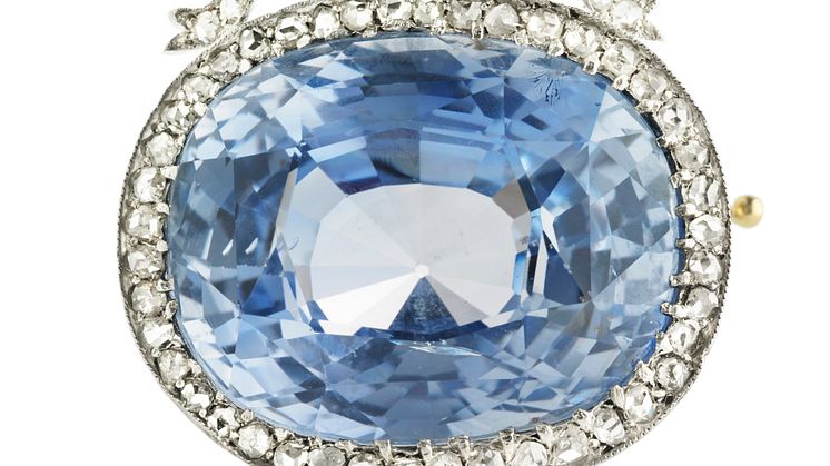 Russisk Fabergé safir- og diamantbroche