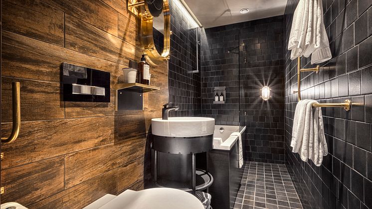 "Mystique" bathroom at Stora Hotellet Umeå by Stylt Trampoli, winner of Best Newcomer at the 2014 World Boutique Hotel Awards