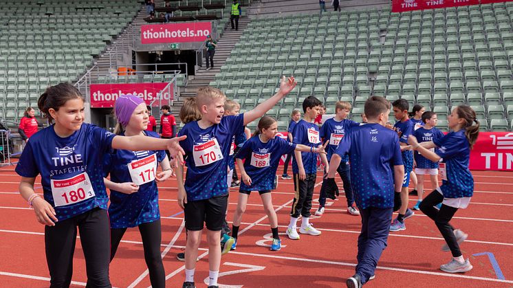7. mai løper 5000 elever og to statsråder TINEstafetten på Bislett Stadion