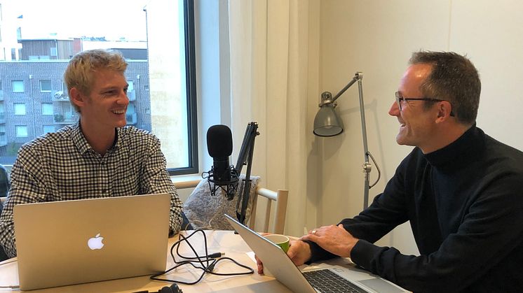 Will Needham and Jerker Lessing during the podcasting session.