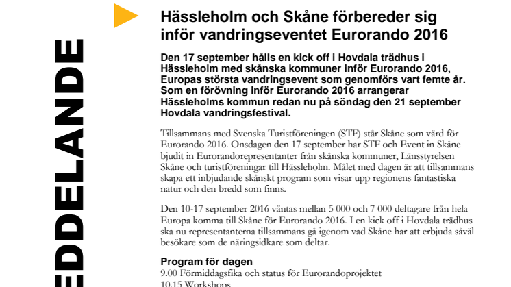 Hässleholm och Skåne förbereder sig inför vandringseventet Eurorando 2016