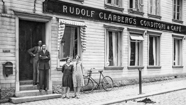 Bild från Clarbergs hörna, nuvarande Ronneby turistinformation, en del av den guidade turen.