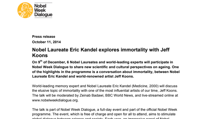 Nobel Laureate Eric Kandel explores immortality with Jeff Koons 