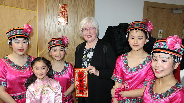 Local families Celebrate Chinese New Year in North Glasgow. MSP for Maryhill and Springburn Patrica Ferguson enjoys Chinese New Year at Saracen House.