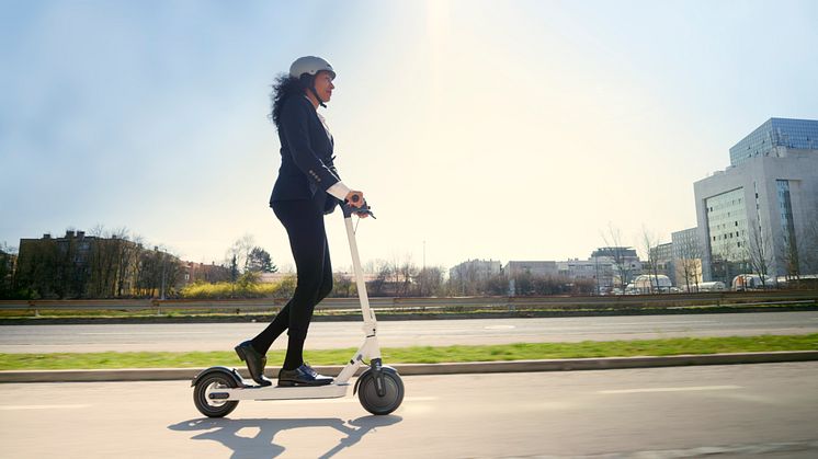 woman on scooter